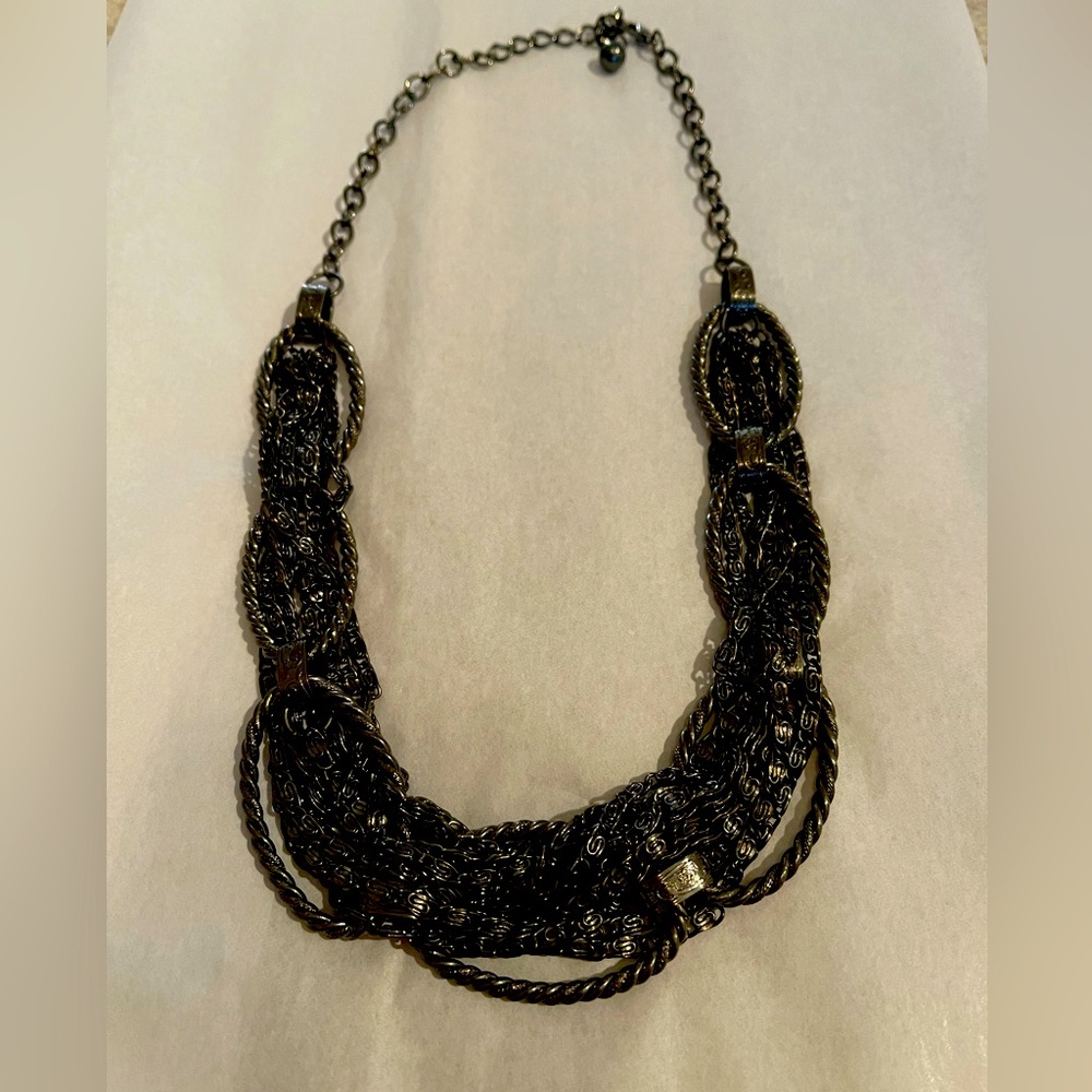 NWOT Gunmetal Statement Necklace